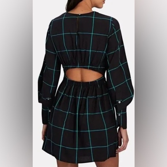 NWT STAUD Crosshill Cut-Out Windowpane Mini Dress - Picture 2 of 6